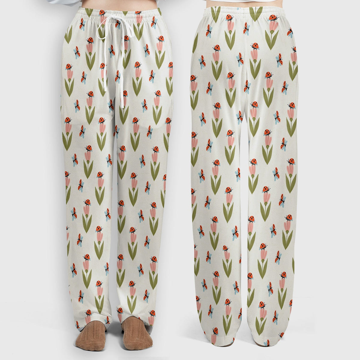 Ladybug Tulip Floral Nurse Scrub Set