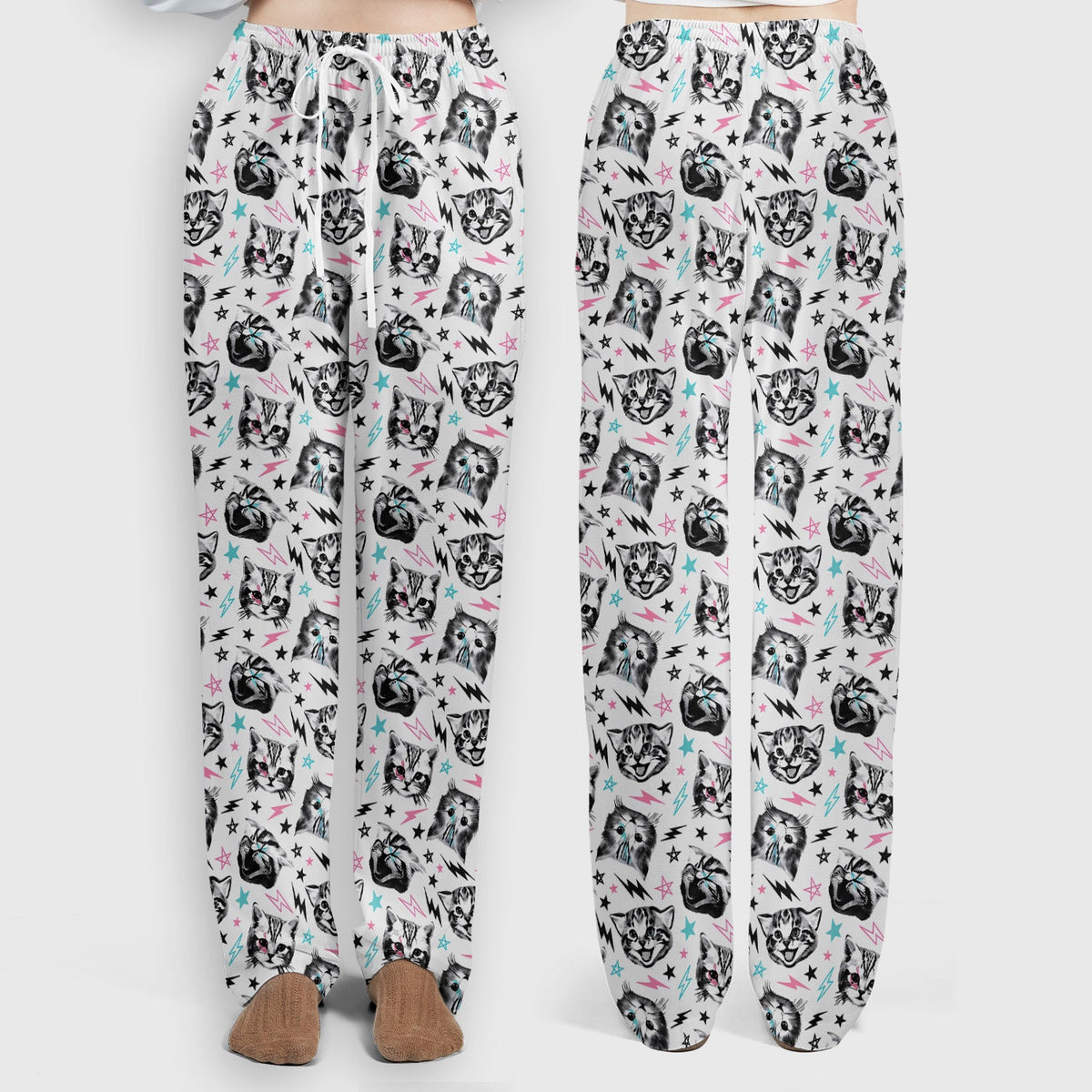 Cat Faces Lightning Nurse Scrub Set