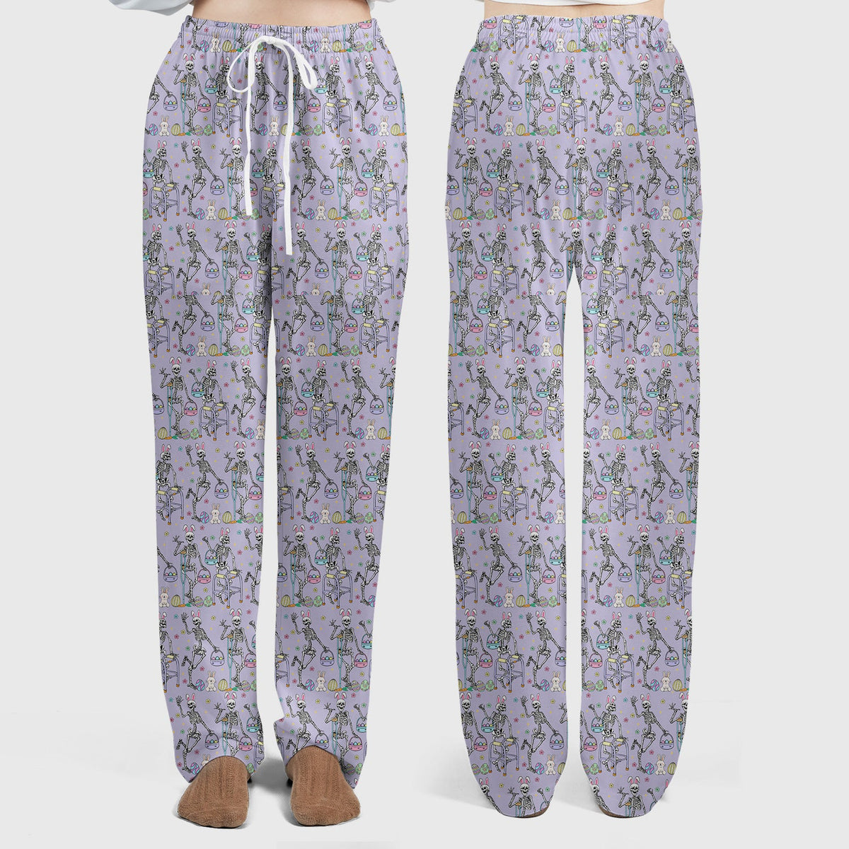 Fun Skeleton Bunny Nurse Scrub Set - Easter Gift