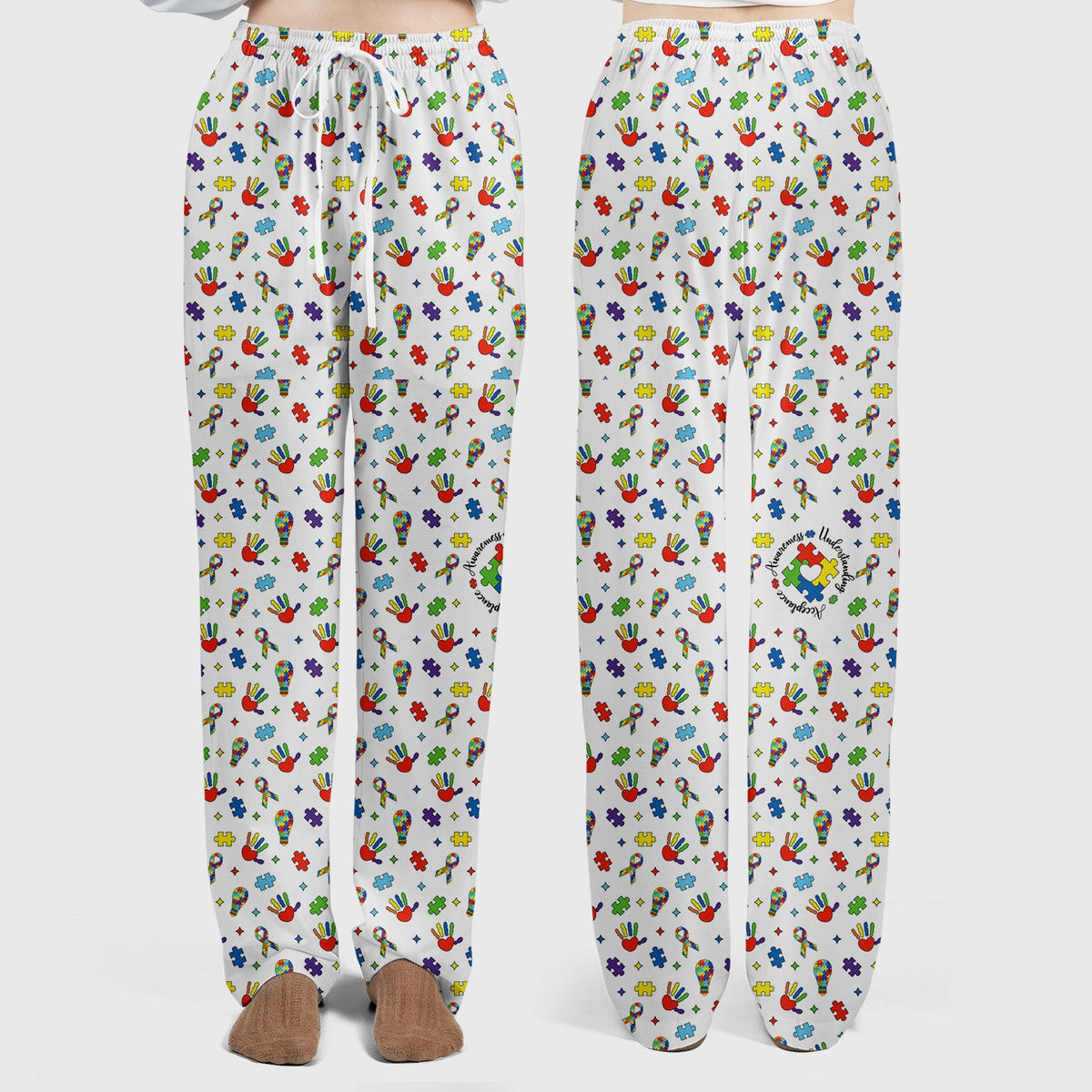 Autism Awareness Colorful Puzzle Nurse Scrub Set