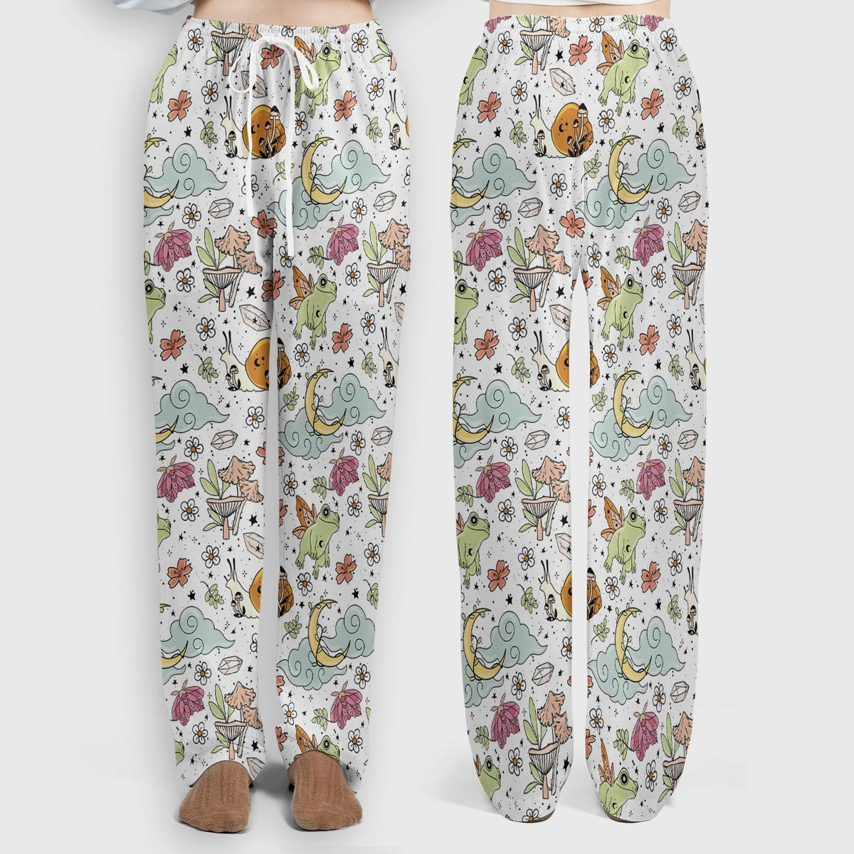 Whimsical Frog Moon Mushroom Nurse Scrub Set