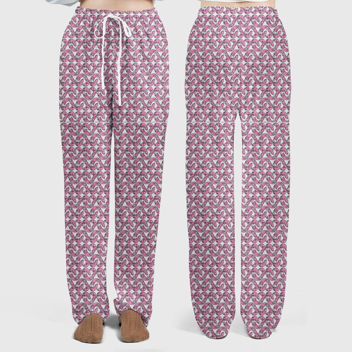 Pink Cat Cartoon Nurse Scrub Set