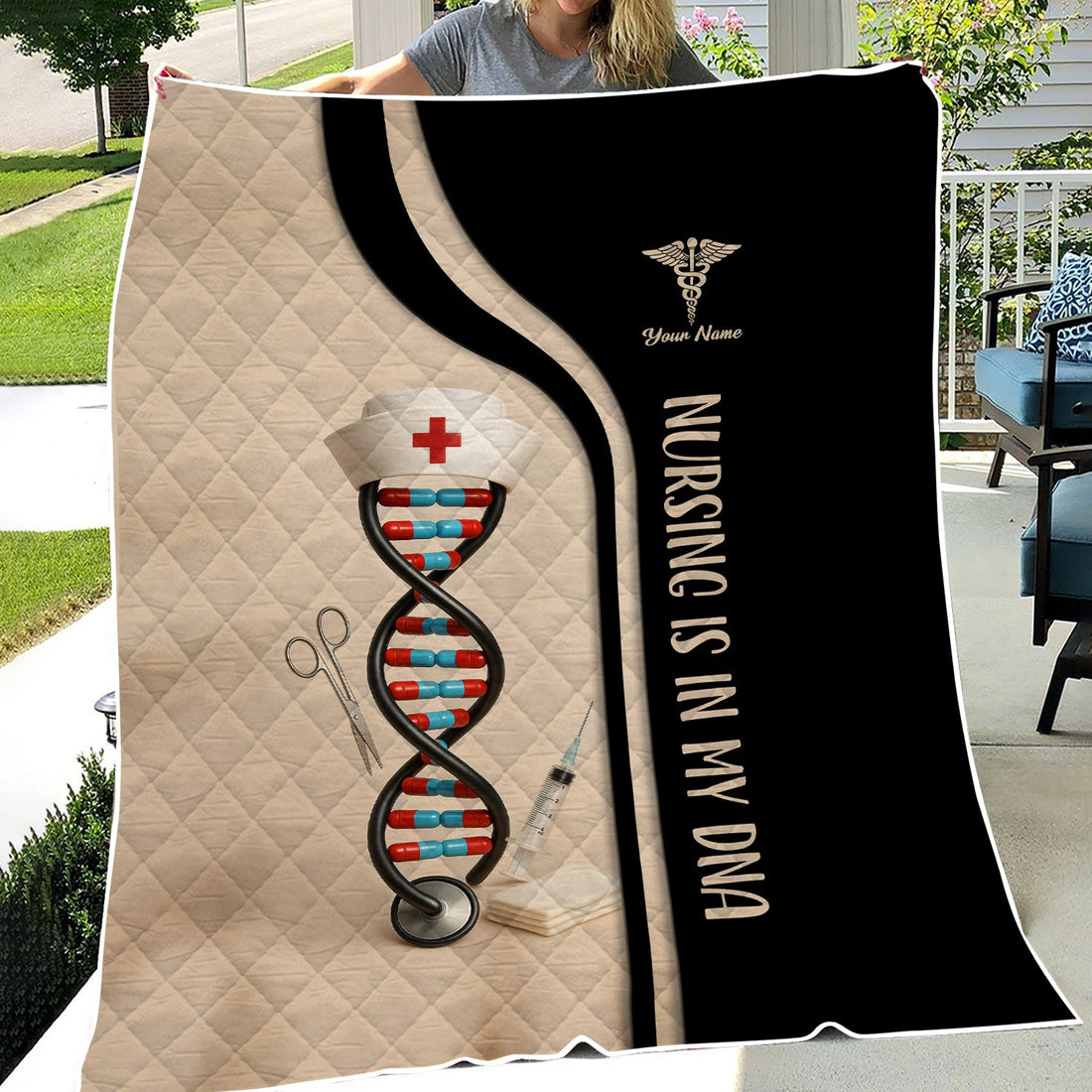 Personalized Nursing DNA Nurse Blanket