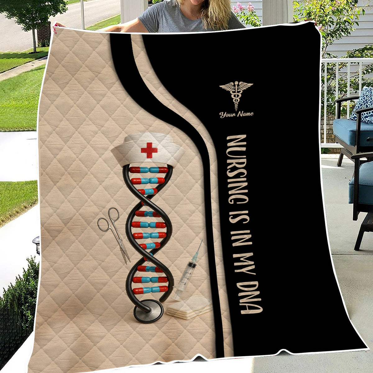 Personalized Nursing DNA Nurse Blanket