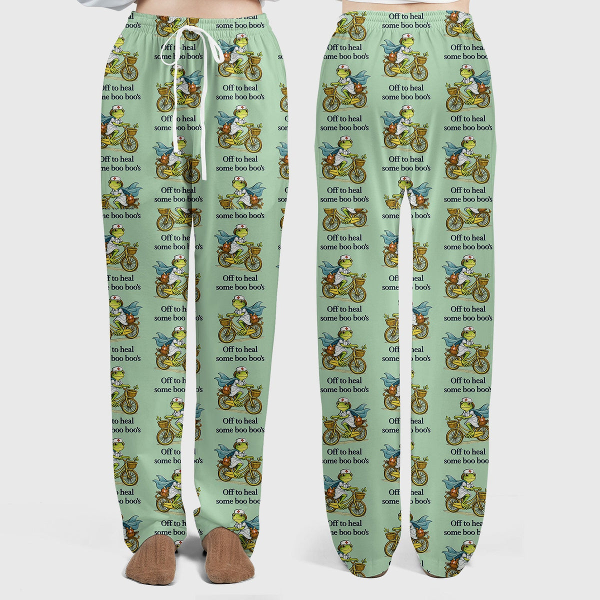 Frog Cycling Nurse Scrub Set