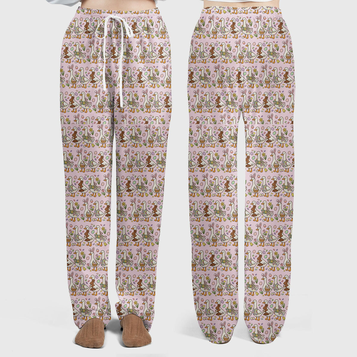 Duck Bunny Egg Floral Nurse Scrub Set - Easter Gift