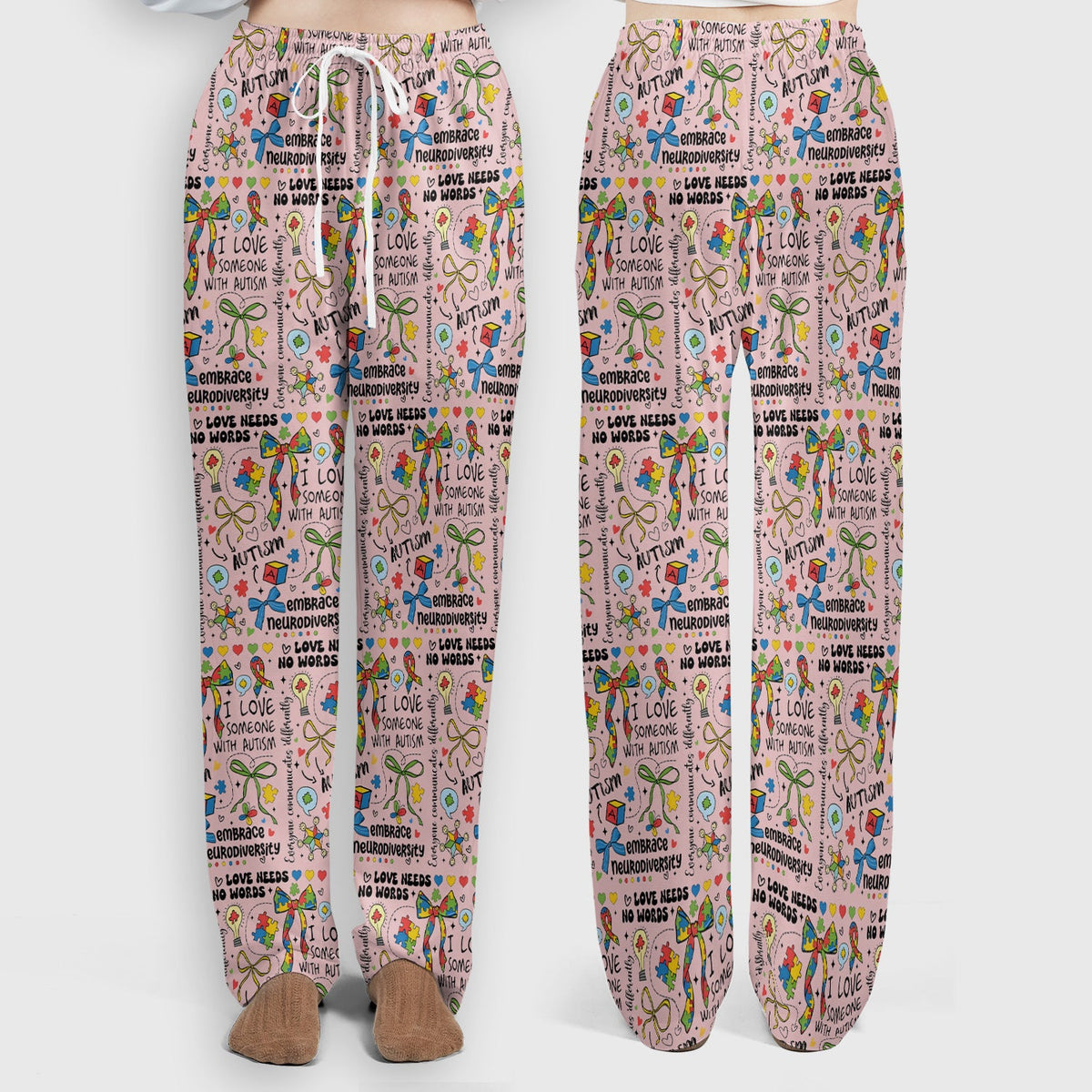 Autism Awareness Puzzle Ribbon Pastel Nurse Scrub Set