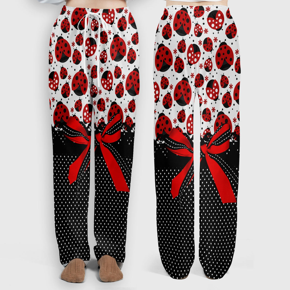 Ladybug Red Ribbon Polka Nurse Scrub Set