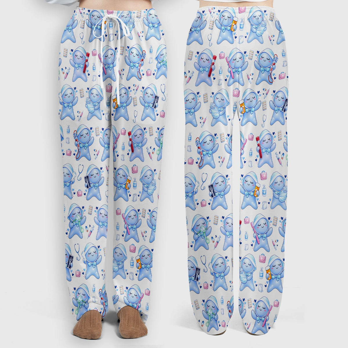 Dental Tooth Character Nurse Scrub Top