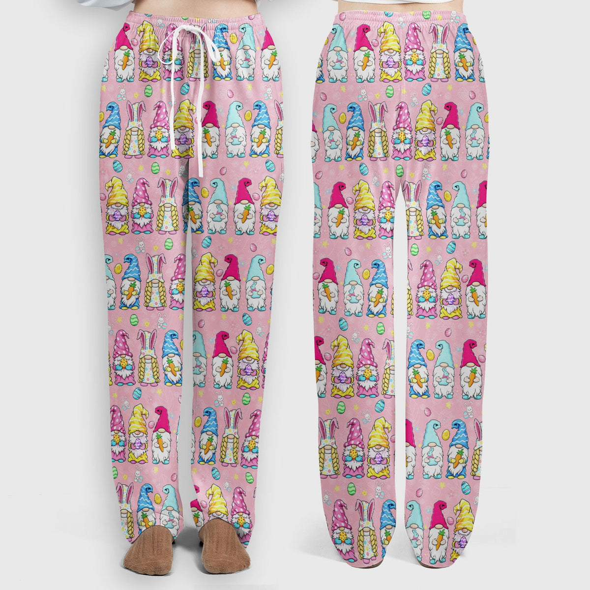 Colorful Easter Gnome Bunny Eggs Nurse Scrub Set