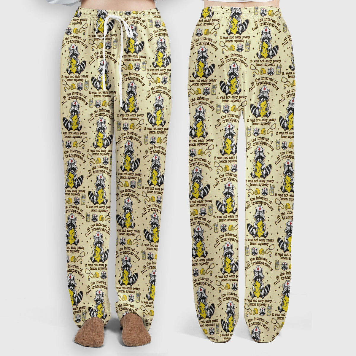 Raccoon Lemon Quote Nurse Scrub Set