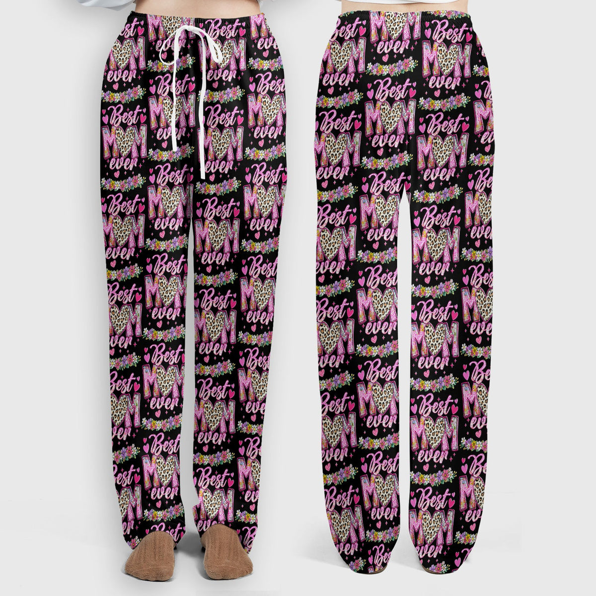 Best Mom Ever Leopard Heart Nurse Scrub Set