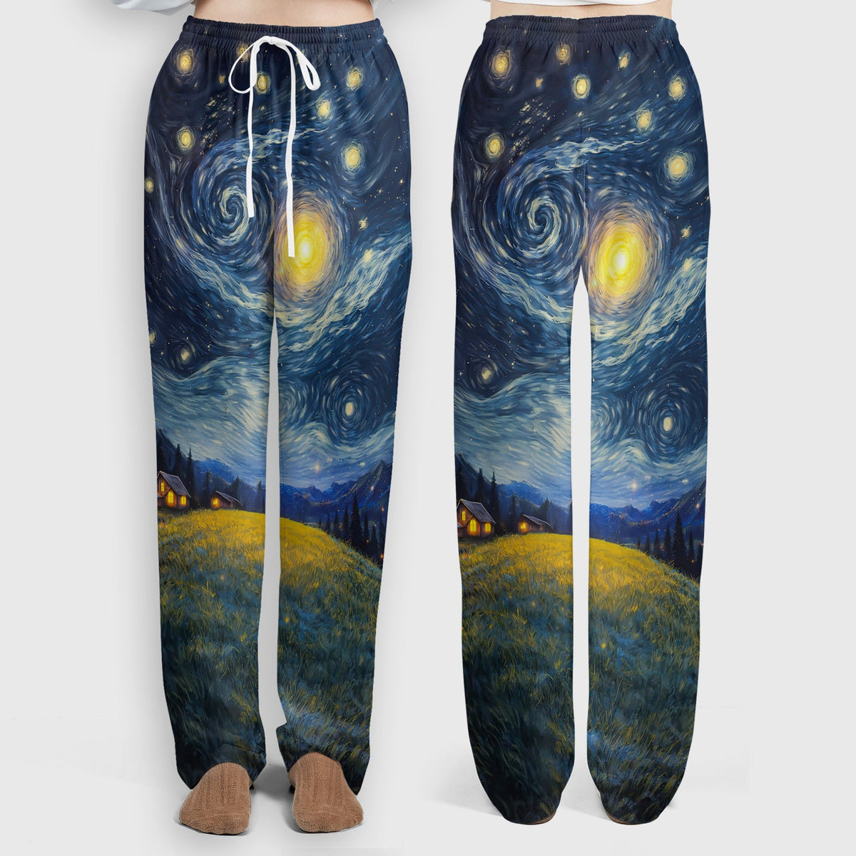 Black Cat Cosmic Night Sky Nurse Scrub Set