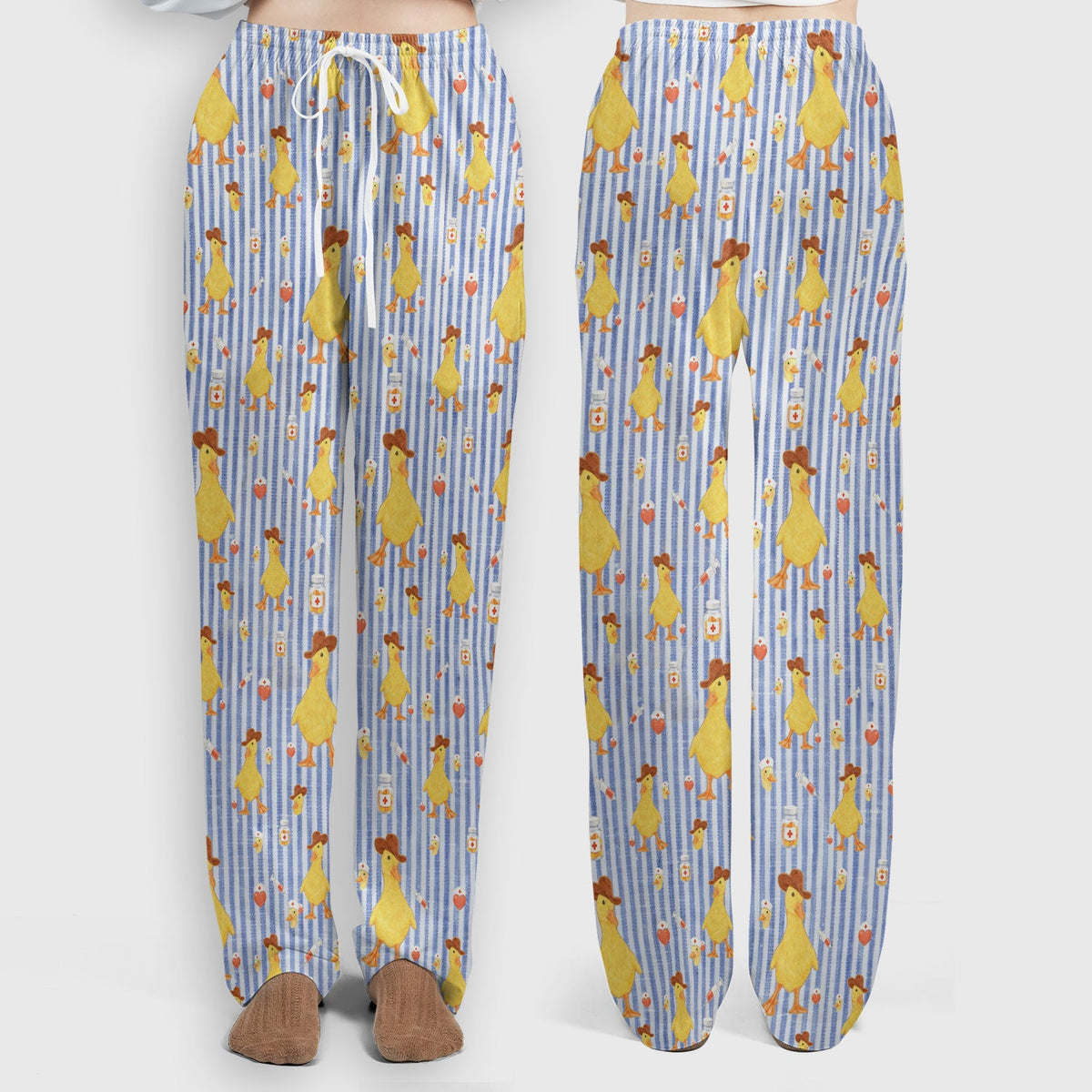 Cowboy Ducktor Vertical Stripe Nurse Scrub Set