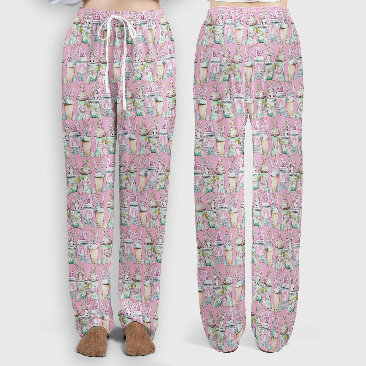 Bunny Coffee Cup Nurse Scrub Set - Easter Gift