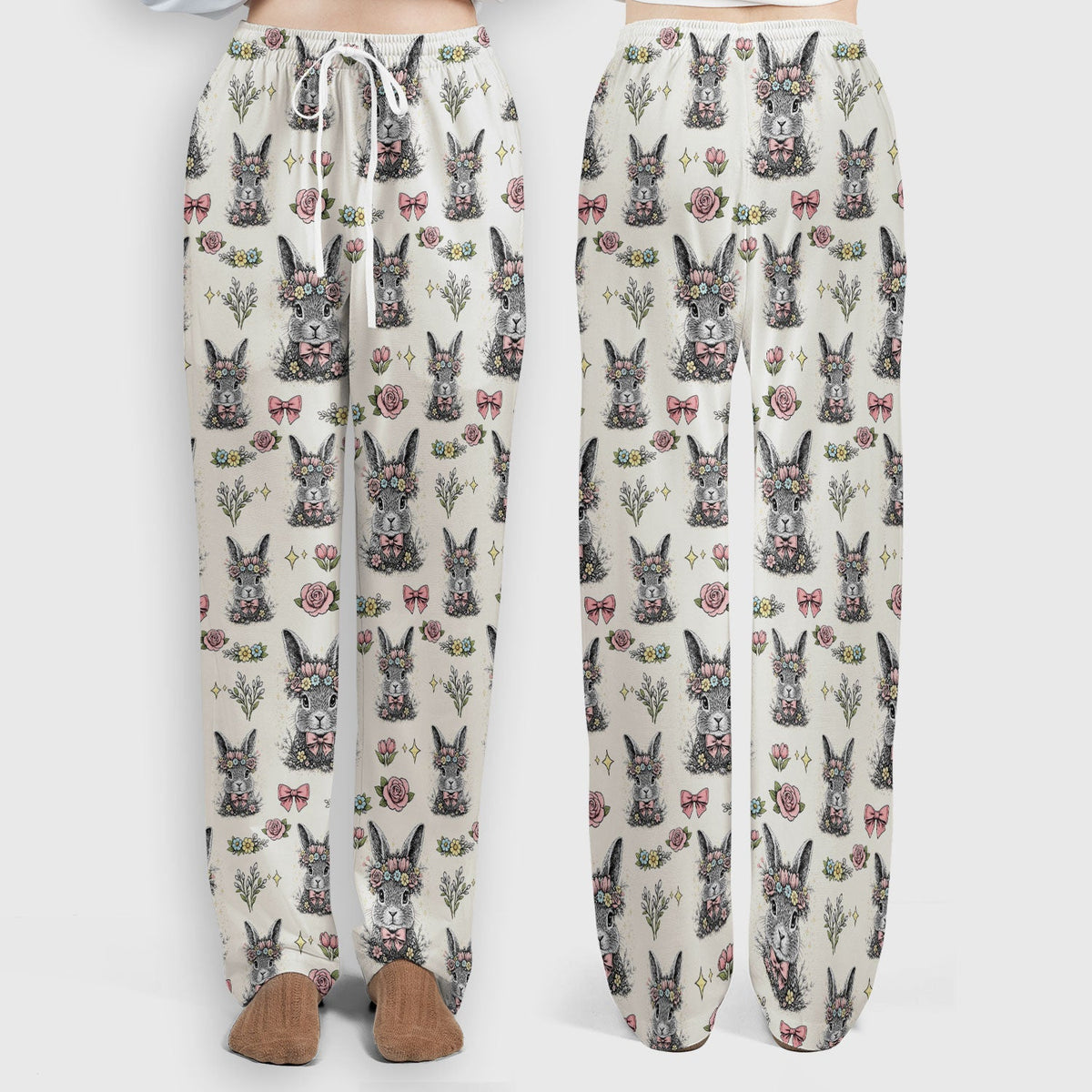 Vintage Floral Bunny Nurse Scrub Set