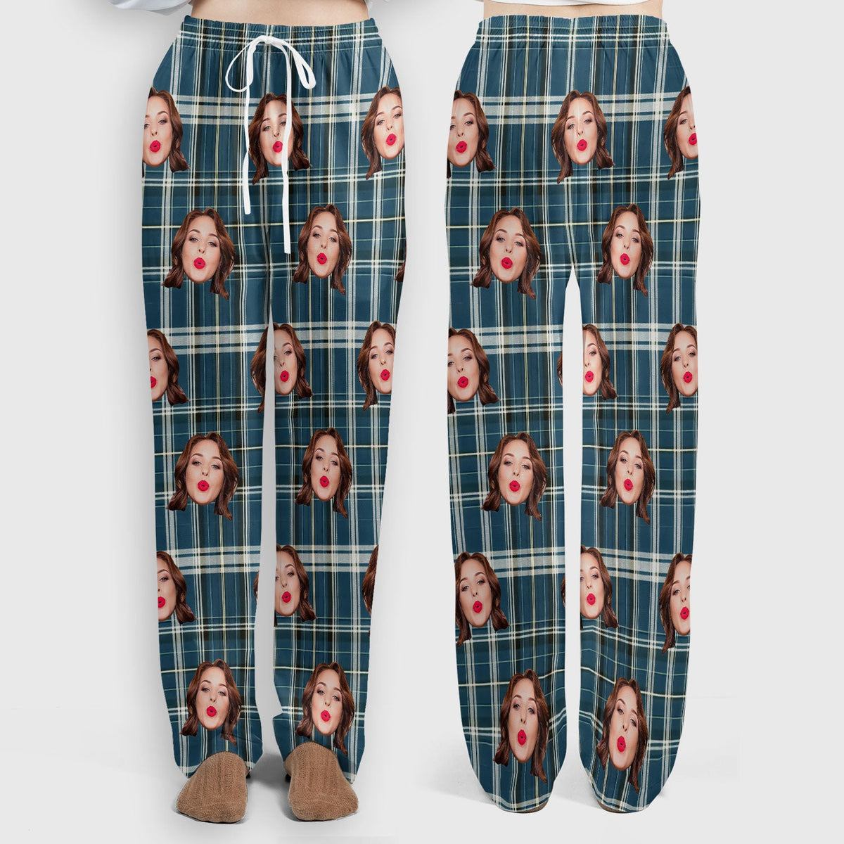 Personalized Photo Plaid Nurse Scrub Set