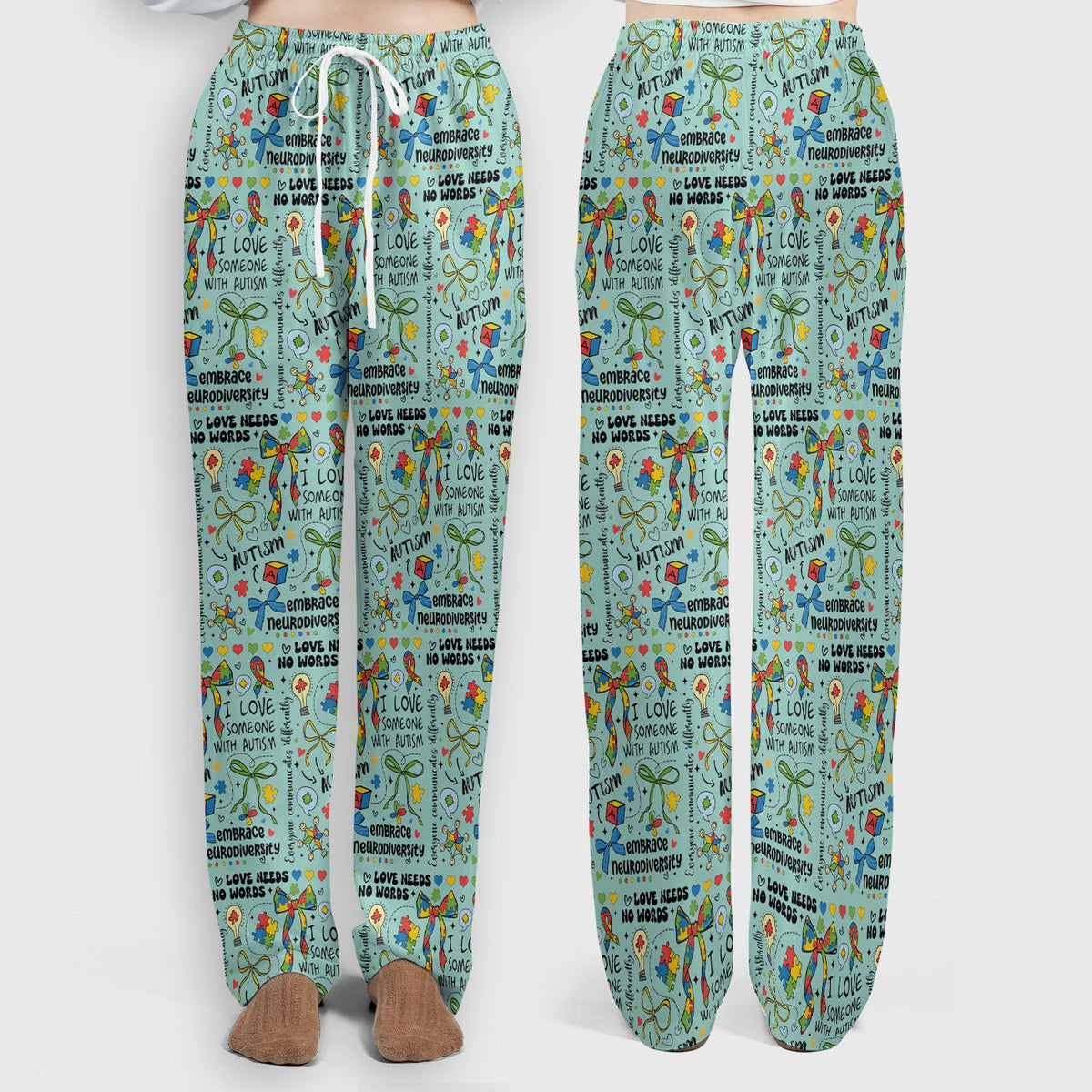 Autism Awareness Puzzle Ribbon Pastel Nurse Scrub Set