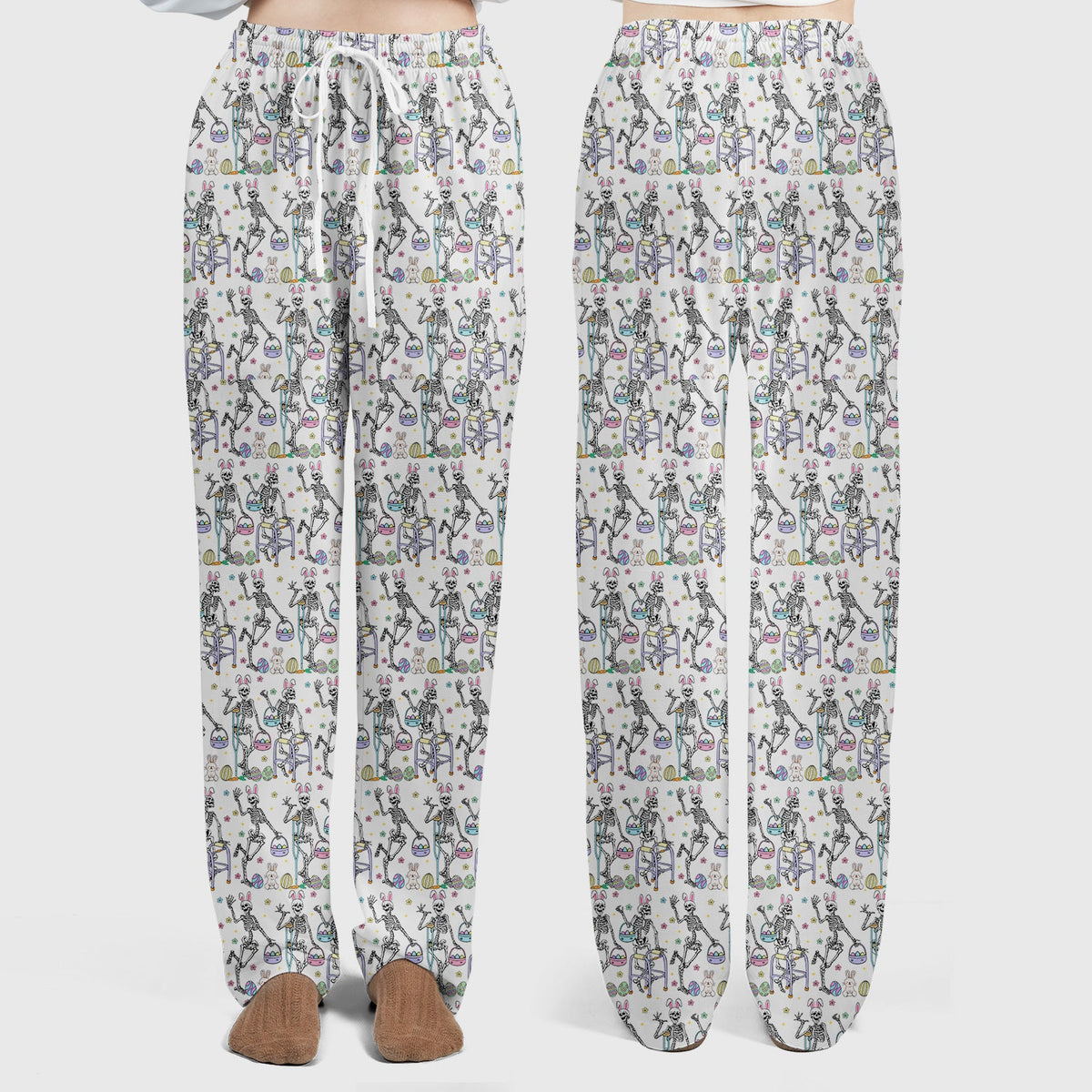 Fun Skeleton Bunny Nurse Scrub Set - Easter Gift