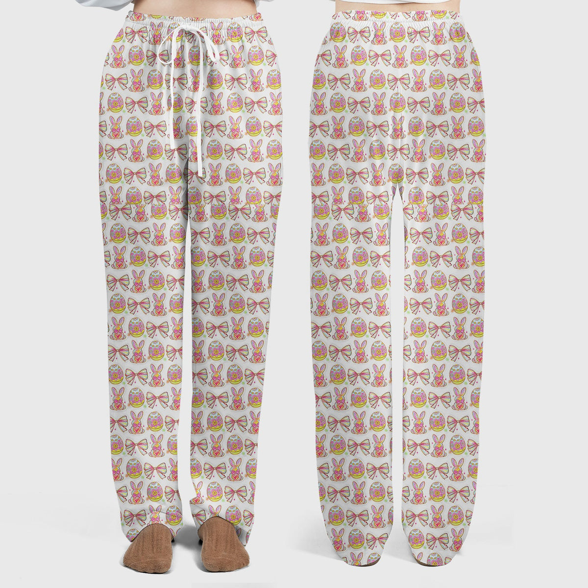 Bunny Pastel Egg Bow Nurse Scrub Set - Easter Gift