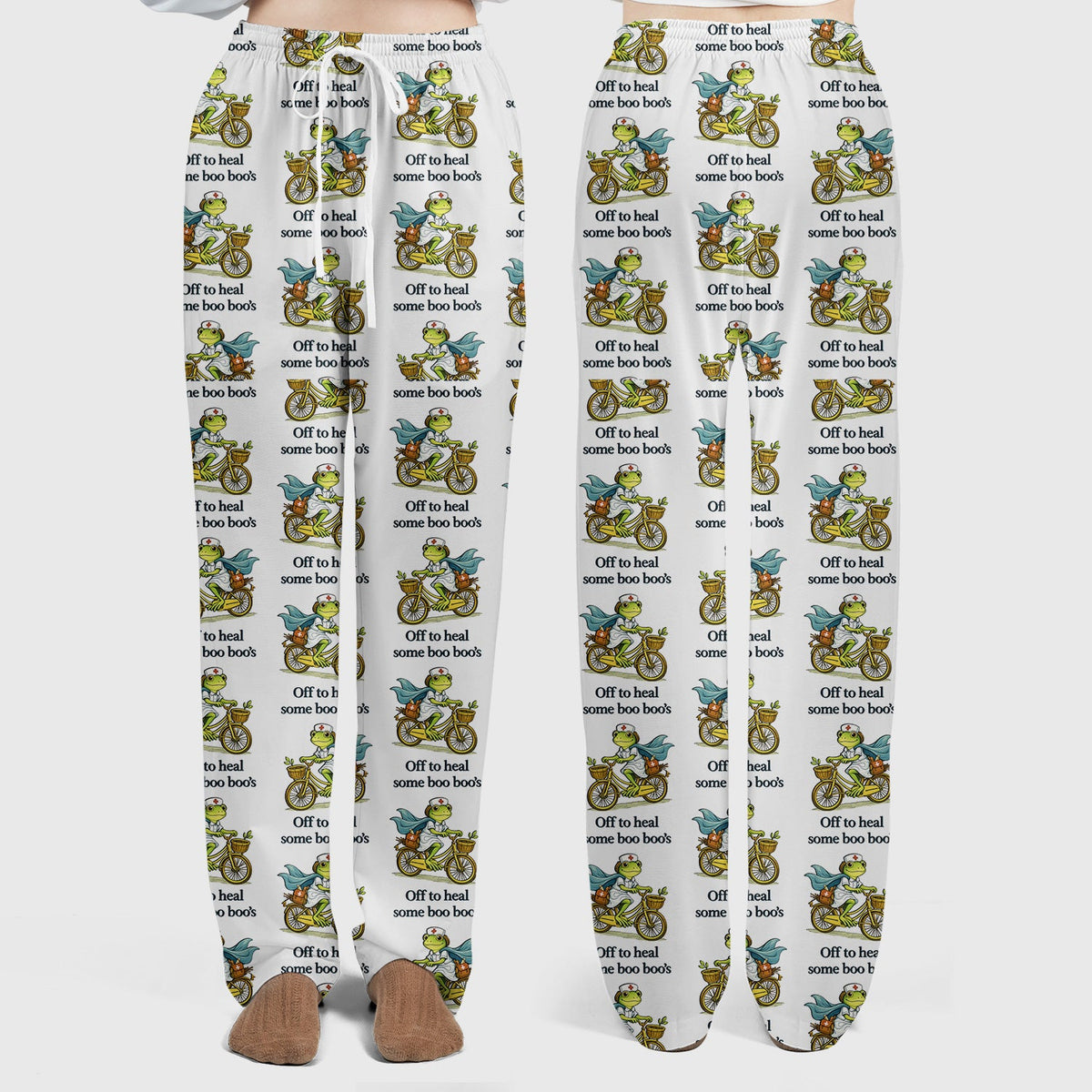 Frog Cycling Nurse Scrub Set