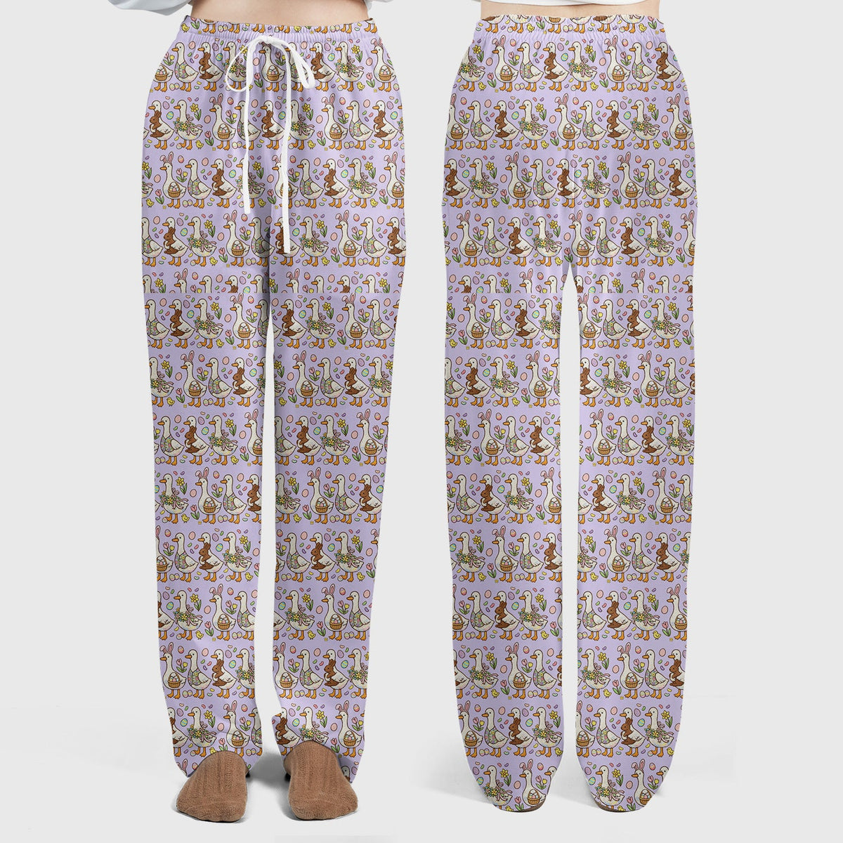 Duck Bunny Egg Floral Nurse Scrub Set - Easter Gift