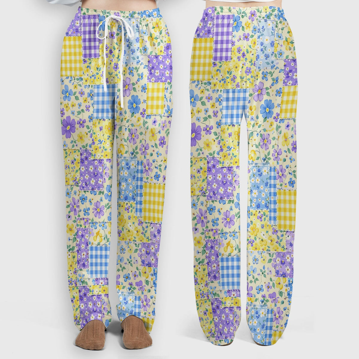 Floral Patchwork Gingham Nurse Scrub Set