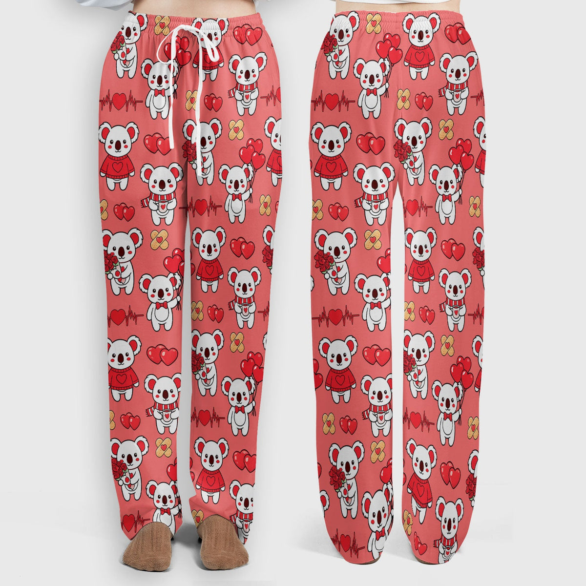 Sweet Koala Valentine Medical Design Scrub Set, Breathable Med Uniform