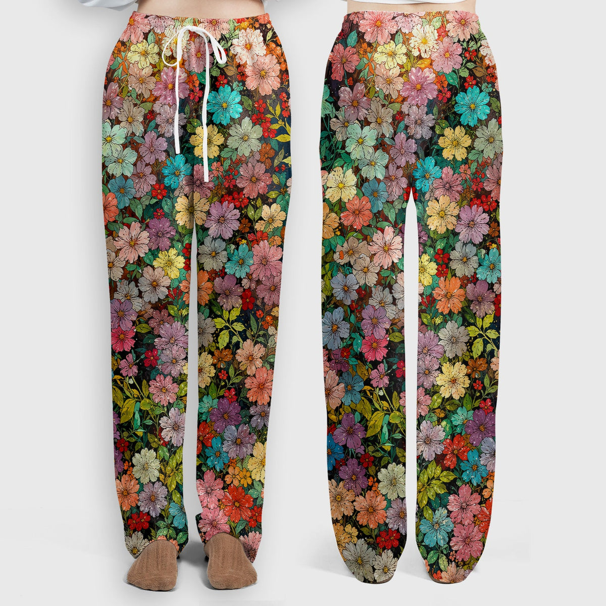 Colorful Wildflower Garden Bloom Pattern Nurse Scrub Set