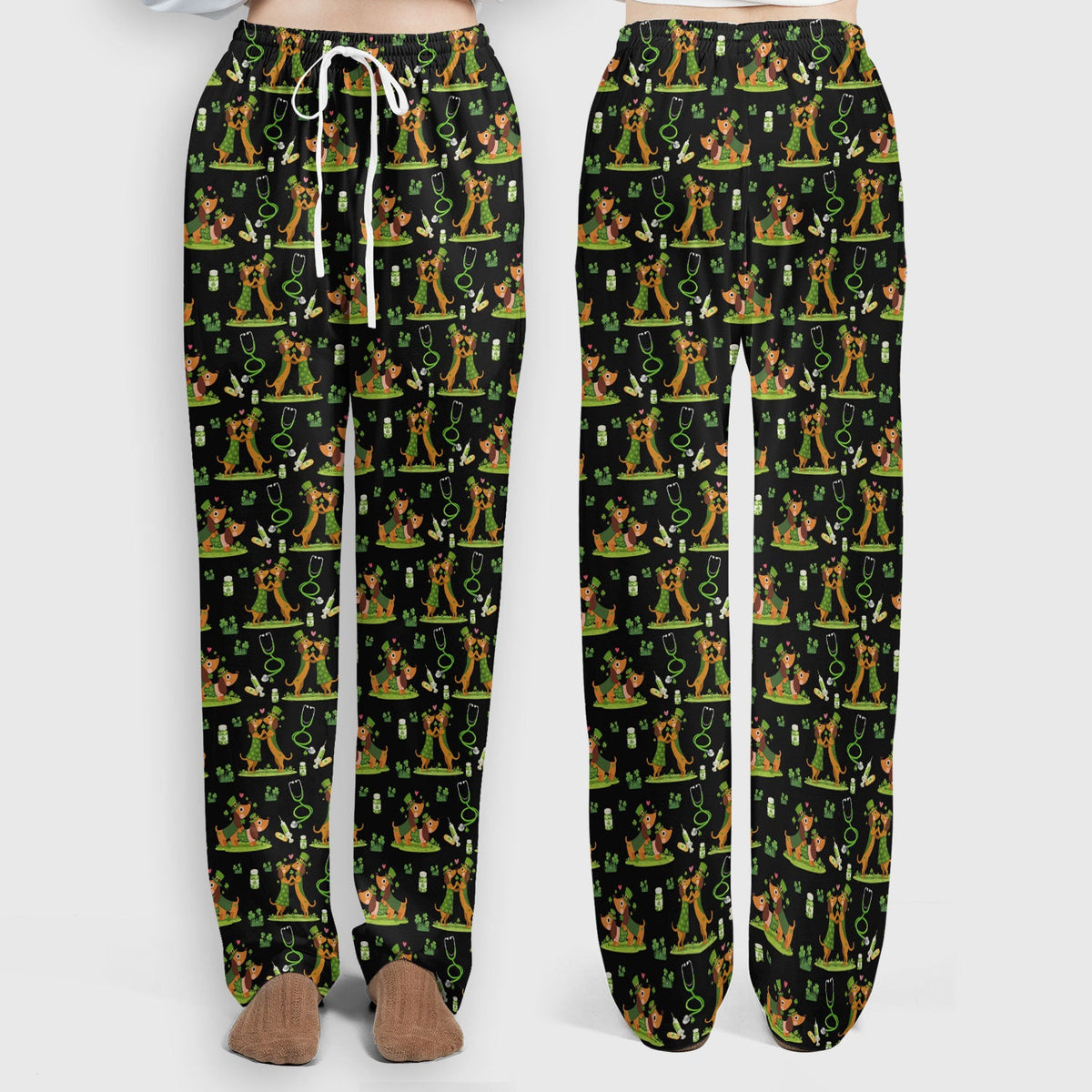 Valentine Dachshund Nurse Heart Scrub Set