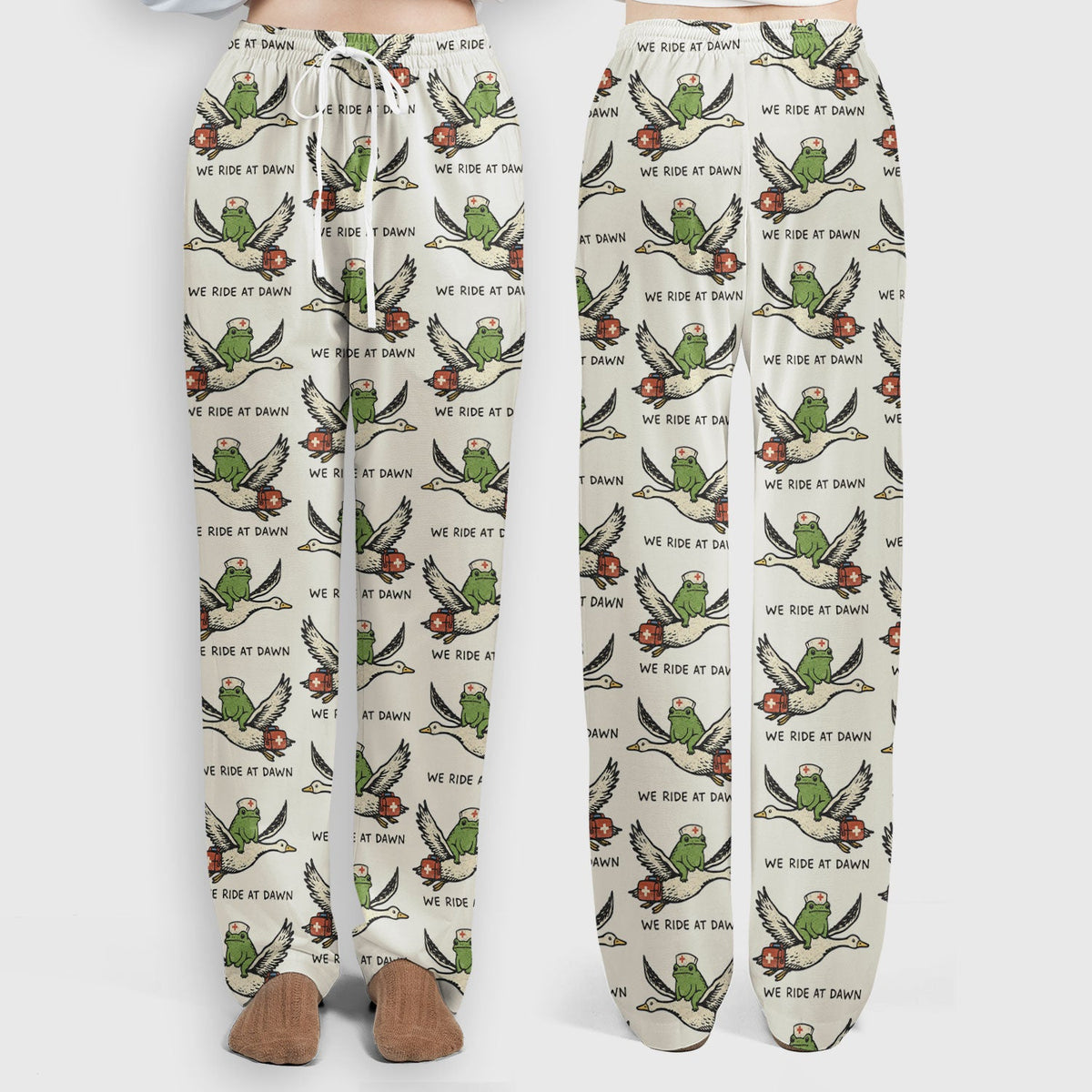 Frog Riding Goose Nurse Scrub Set