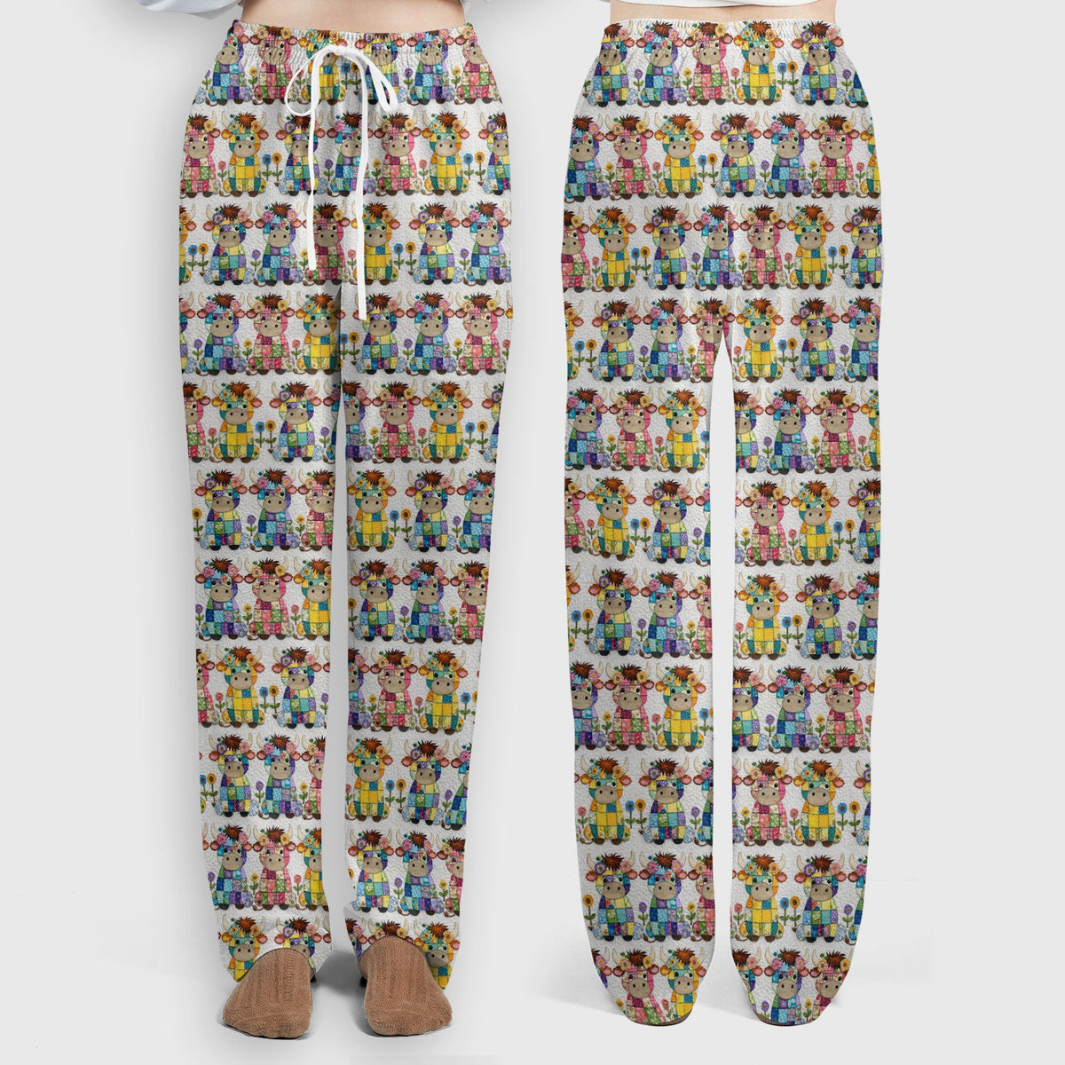 Patchwork Cow Flowers Nurse Scrub Set