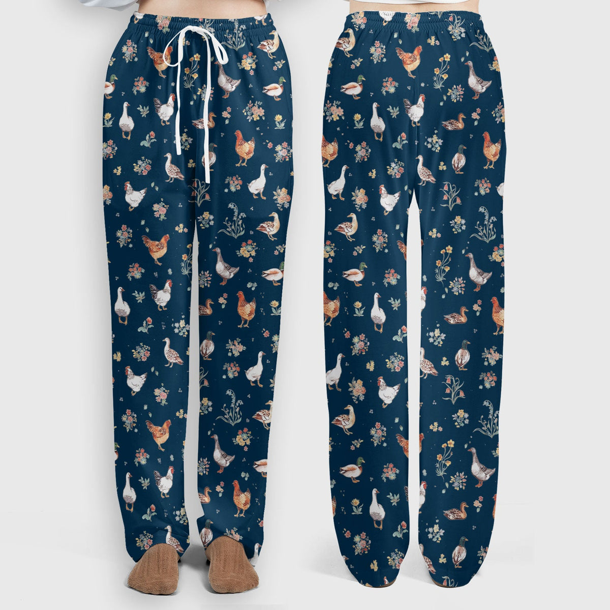 Farm Chicken Duck Floral Nurse Scrub Set