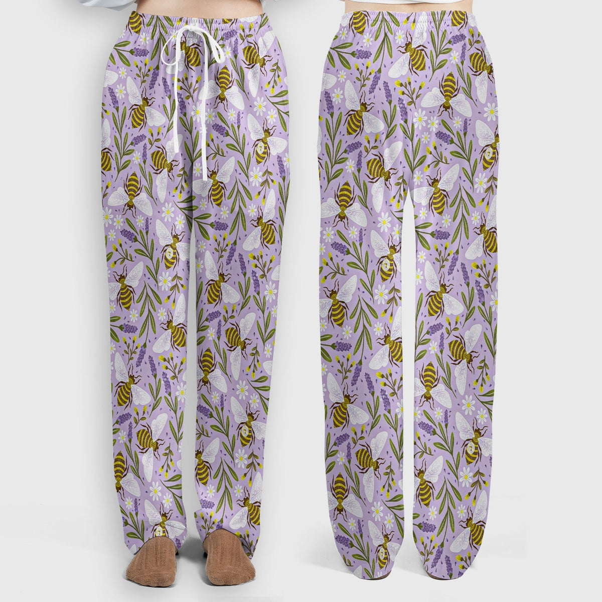Lavender Bee Floral Nurse Scrub Set
