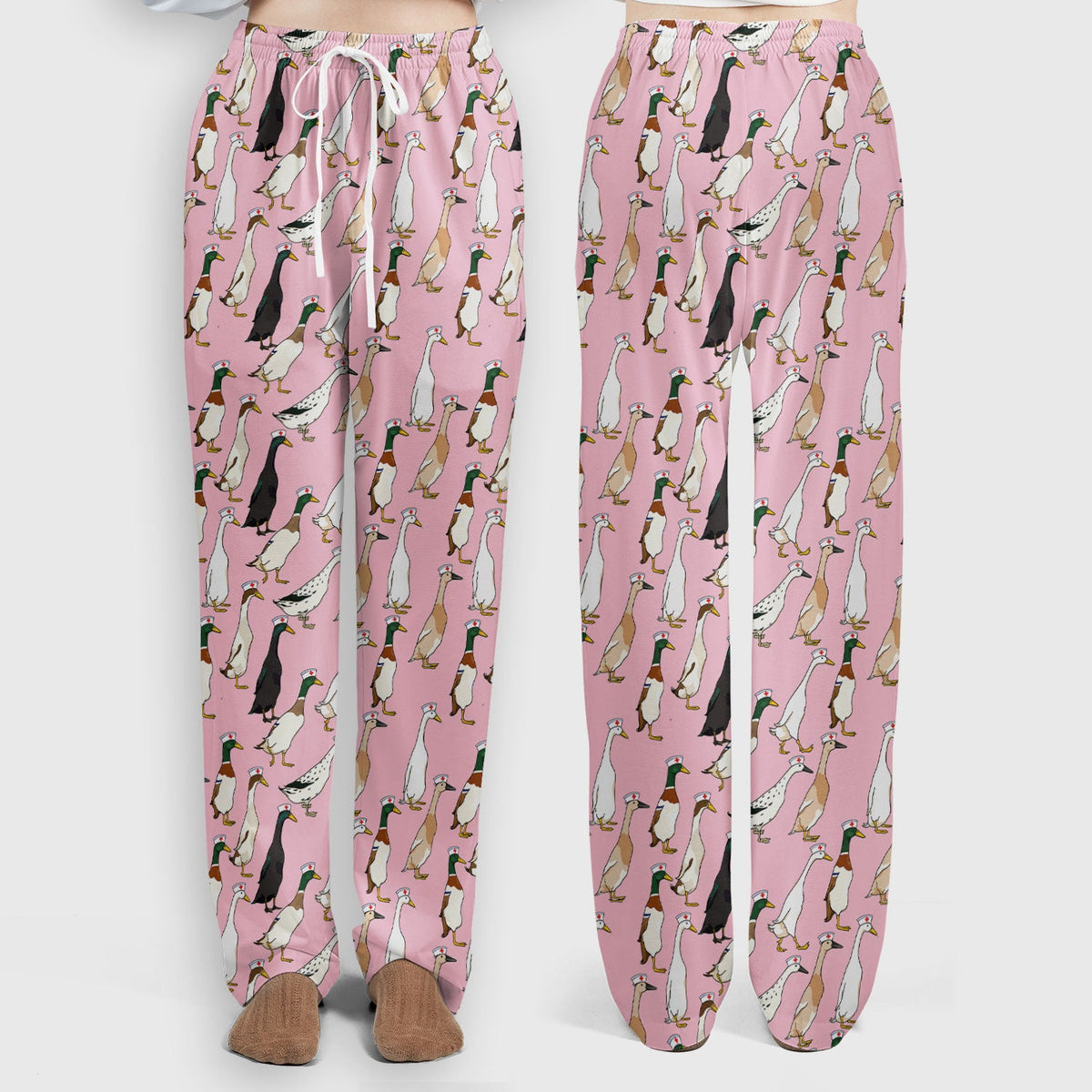 Duck Pattern Nurse Scrub Set
