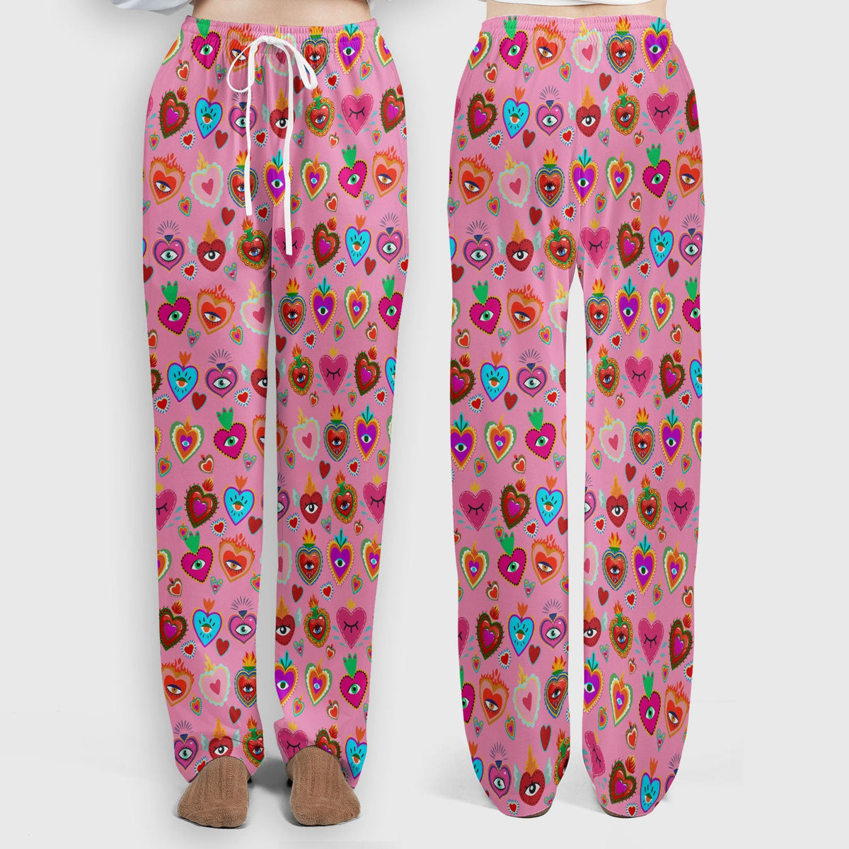 Valentine Colorful Sacred Heart Nurse Scrub Set