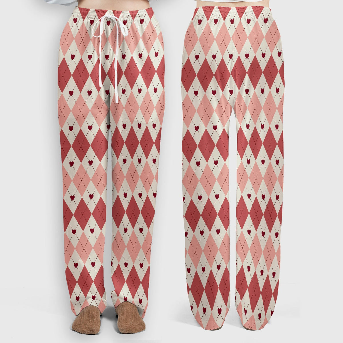 Red Argyle Plaid Nurse Scrub Set