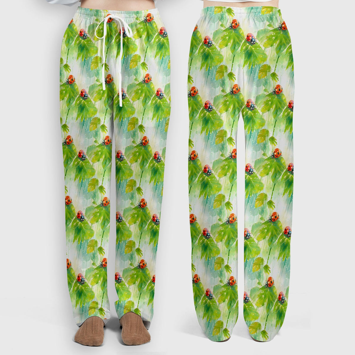 Ladybugs On Rainy Leaves Nurse Scrub Set