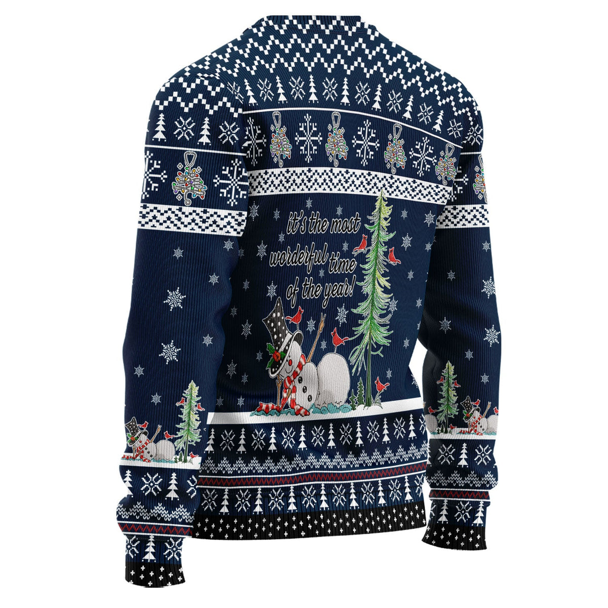 Wonderful Time Snowman Ugly Christmas Sweater