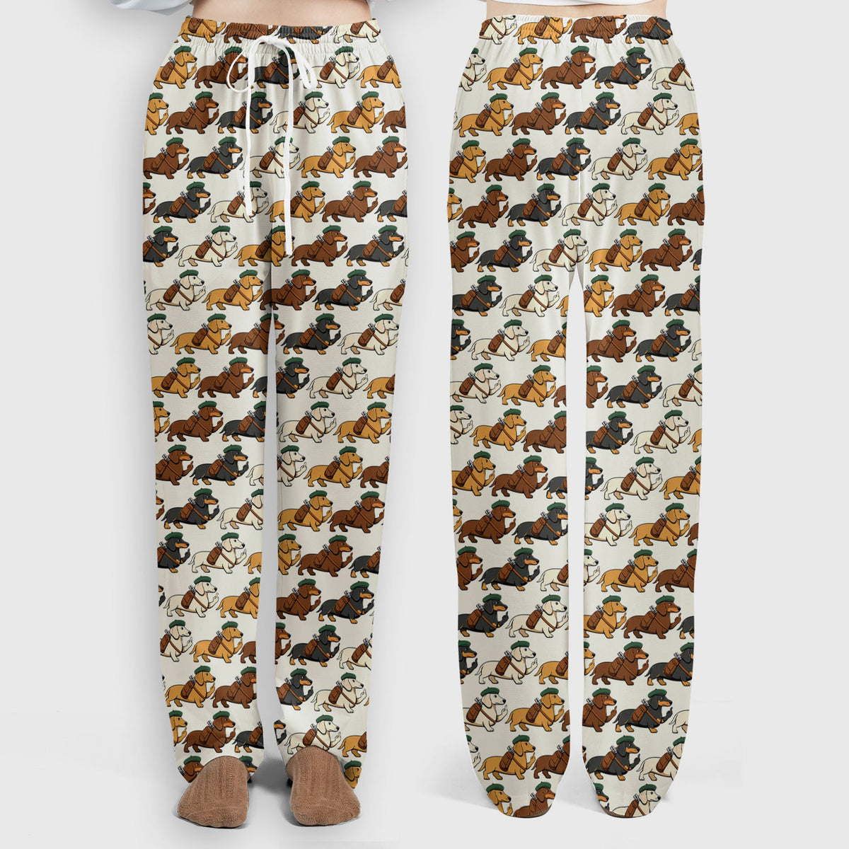 Dachshund Hat And Backpack Nurse Scrub Set