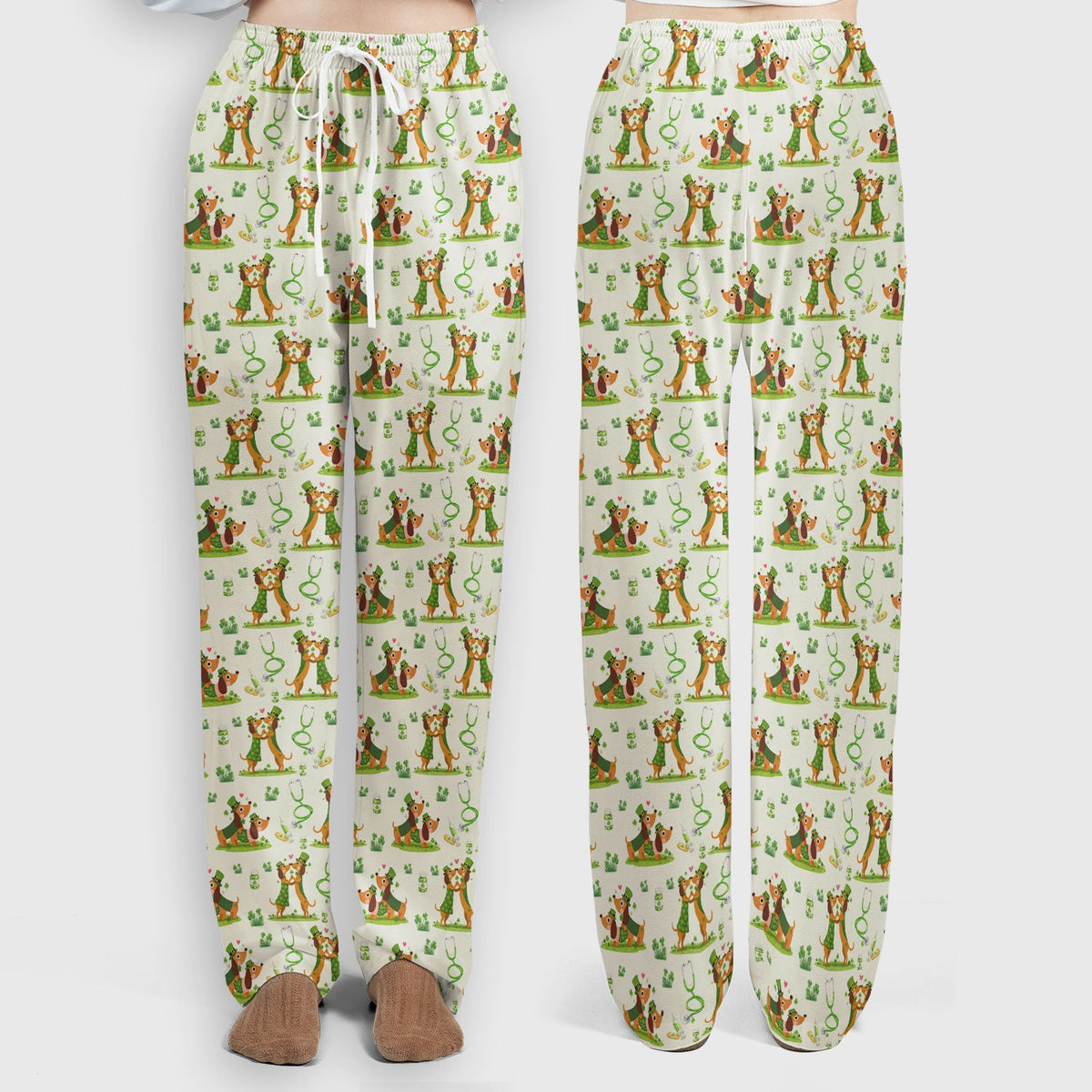 Valentine Dachshund Nurse Heart Scrub Set