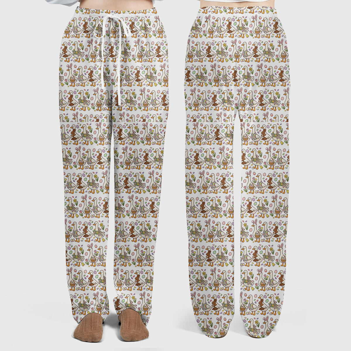 Duck Bunny Egg Floral Nurse Scrub Set - Easter Gift
