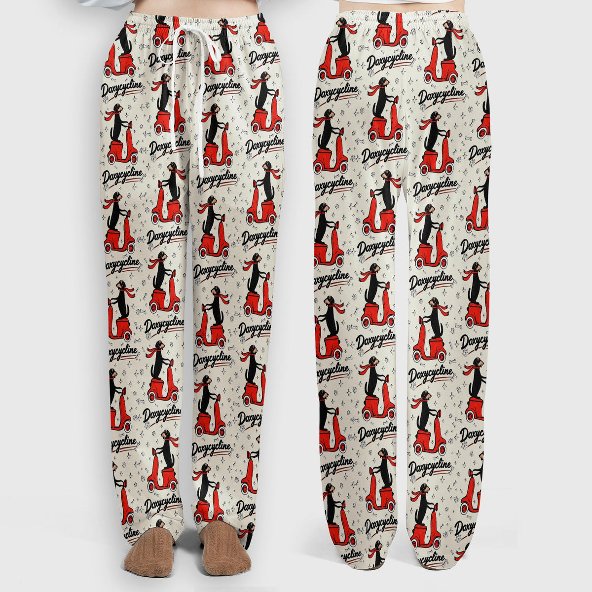 Dachshund Riding Scooter Nurse Scrub Set