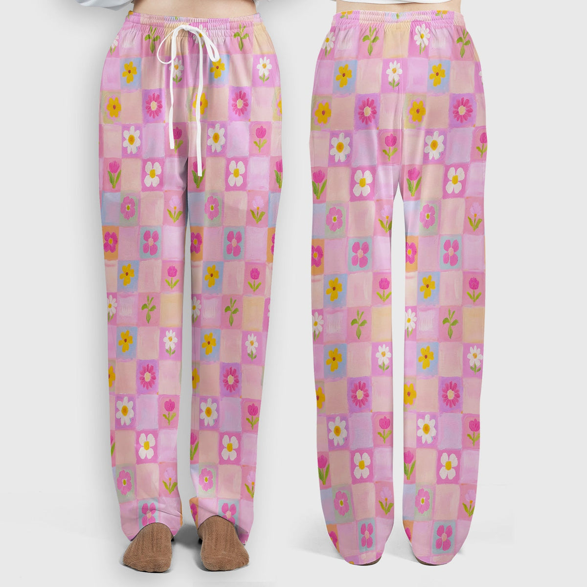 Colorful Mixed Flowers Nurse Scrub Set