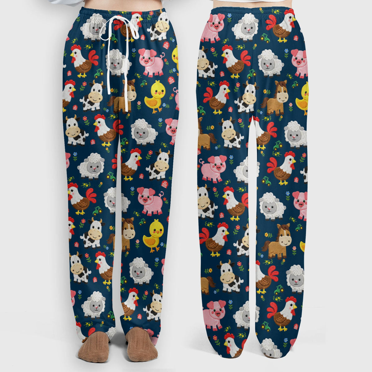 Cartoon Farm Animal Nurse Scrub Set