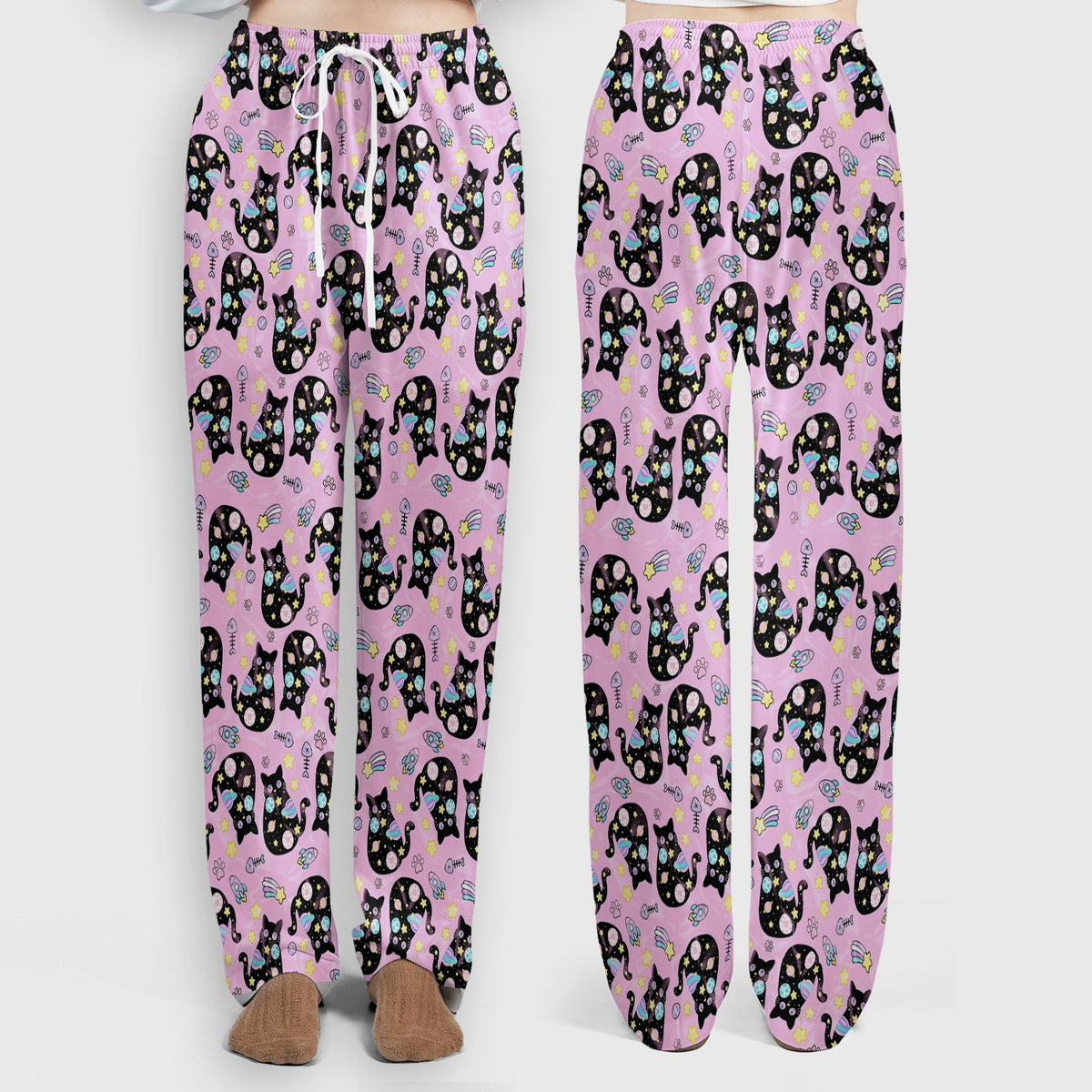 Black Cat Galaxy Space Nurse Scrub Top