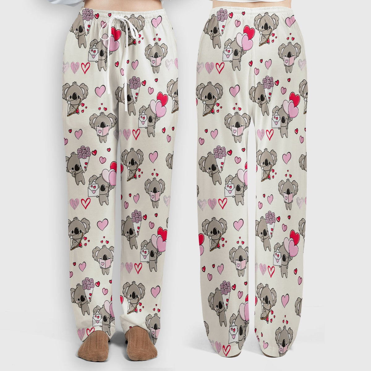 Valentine Koala Holding Flowers Nurse Scrub Set