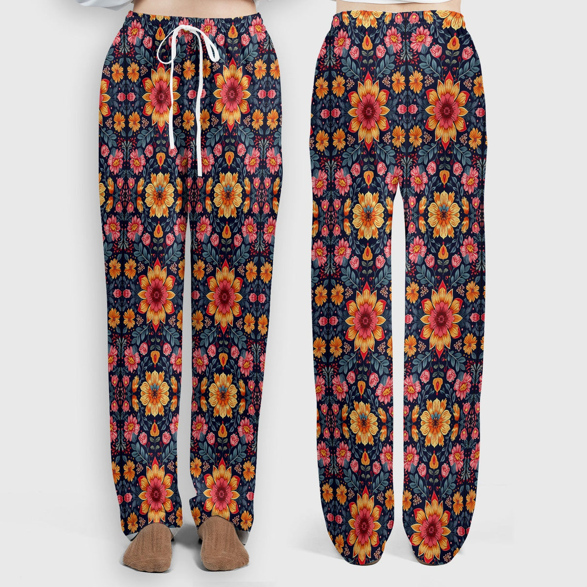 Elegant Dark Floral Nurse Scrub Set