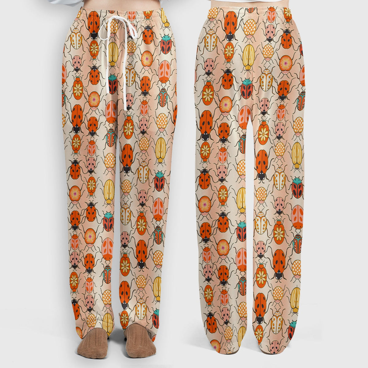 Ladybug Beetle Floral Nurse Scrub Set