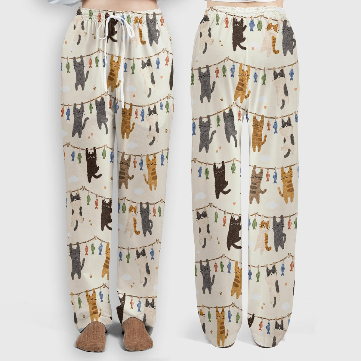 Hanging Cat Fishline Nurse Scrub Set